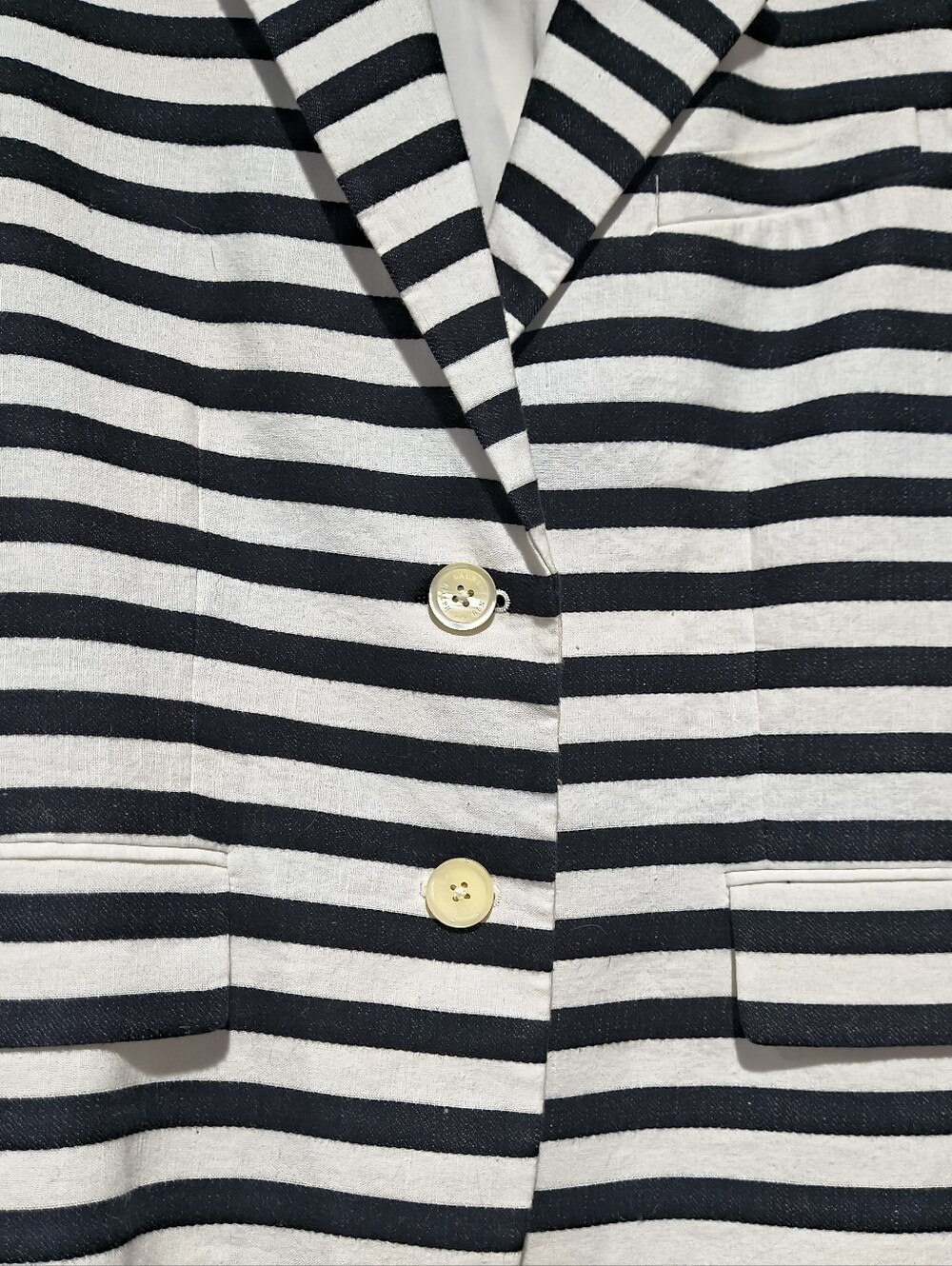 Lauren Ralph Lauren Black White Striped Nautical Tailored Blazer Jacket - Size 6 - Picture 5 of 16